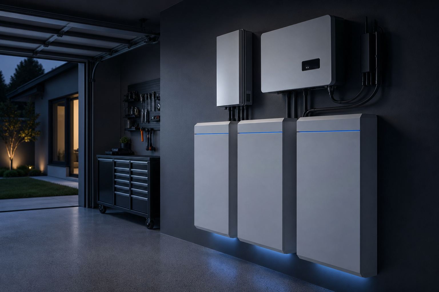 Inverter and battery backup power installation