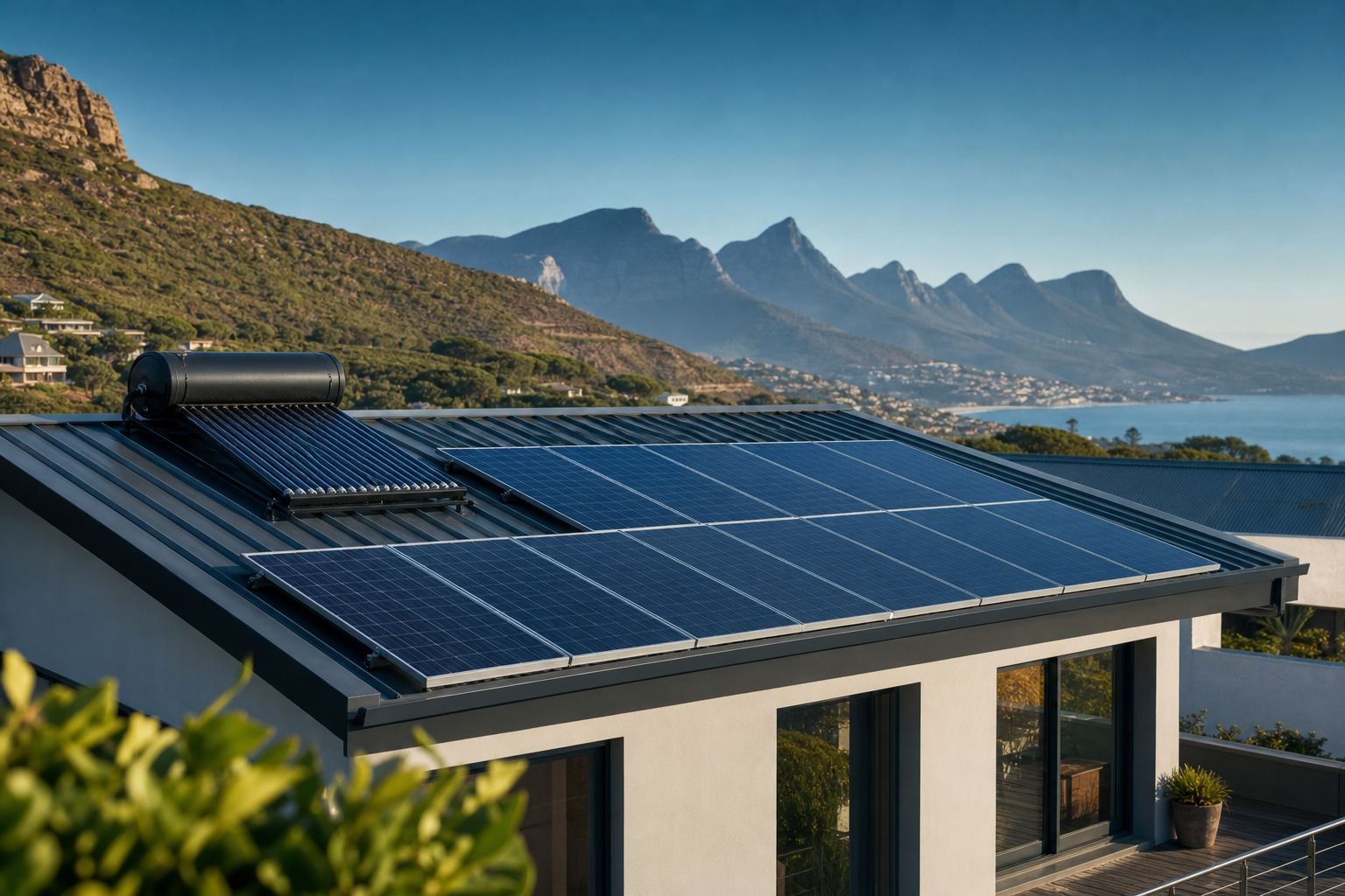 Geyserwise PV solar water heating panel array